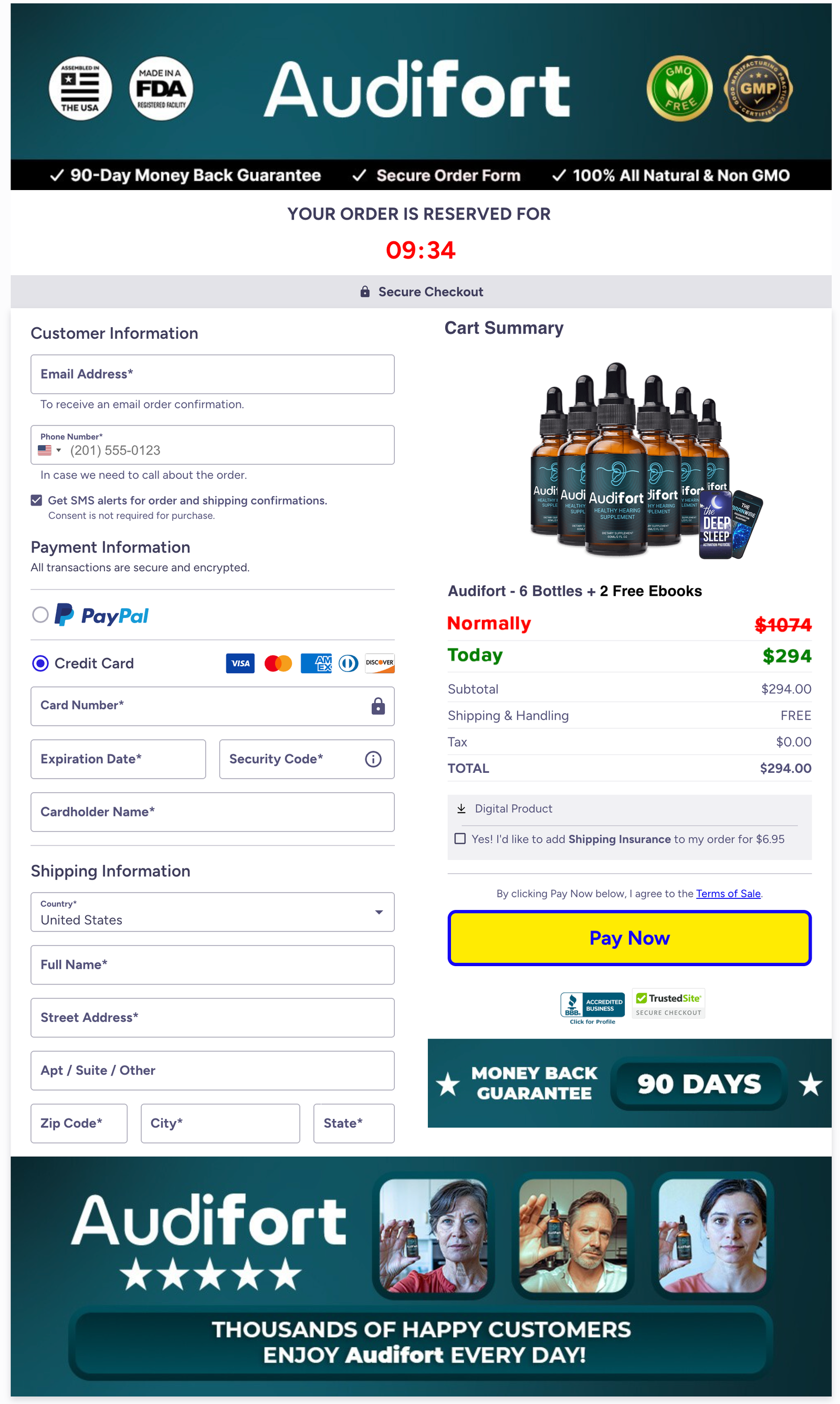 Audifort Official Website Secure Order Page